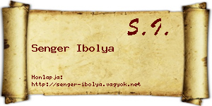 Senger Ibolya névjegykártya